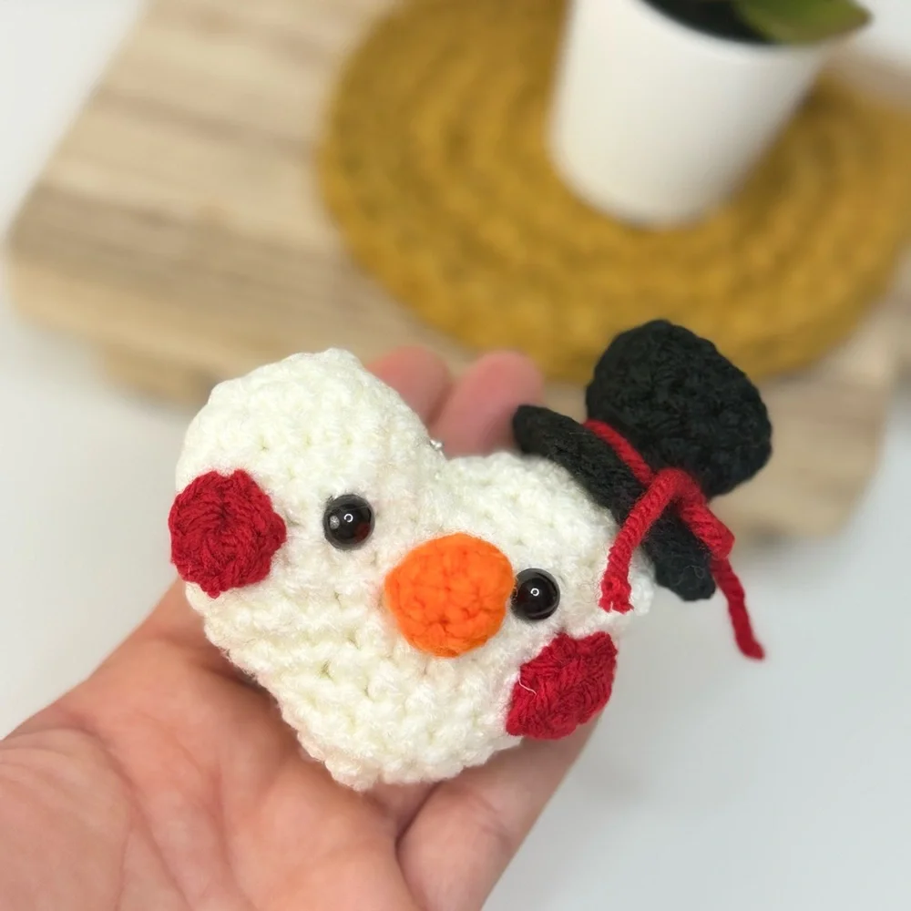 Snowman Amigurumi Keychain Key Charm Ornament Crochet